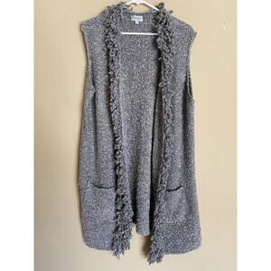 Womens b Boutique Grey Sleeveless Pockets Open Front Cardigan Size M/L Duster